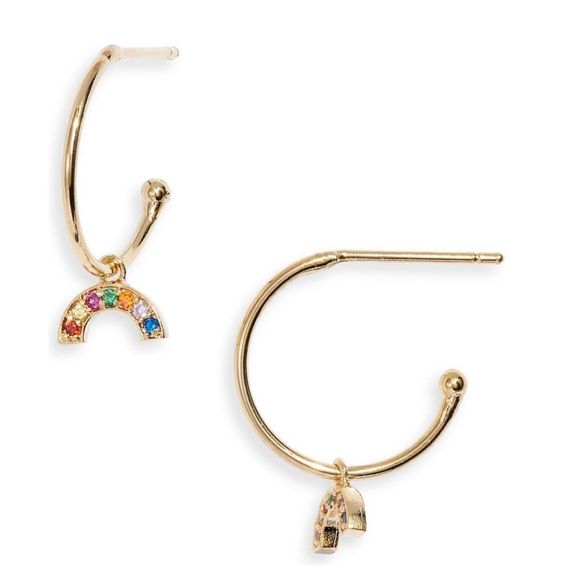 ESTELLA BARTLETT Mini Rainbow Charm Hoop Earnings. New with Tag! - Picture 1 of 2